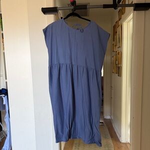 Rachel Comey Women's Blue Casual Tie-Back Midi Dress